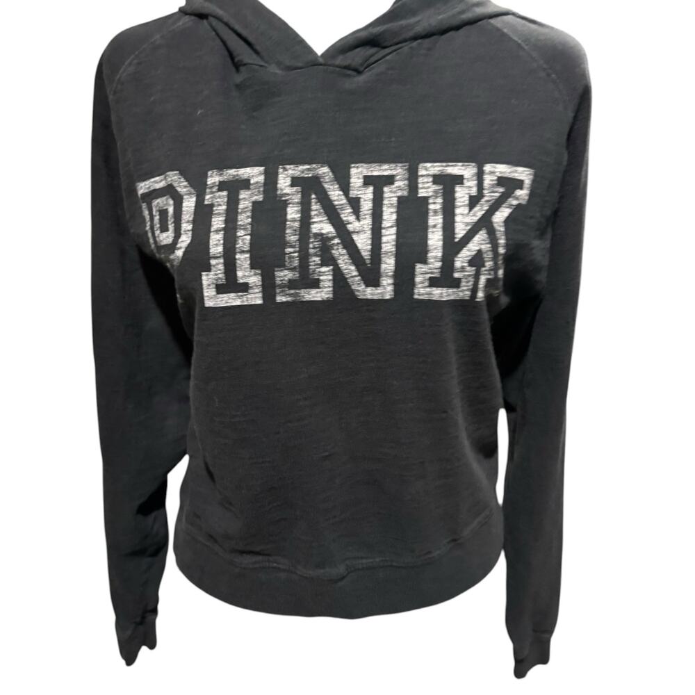 Victoria’s Secret PINK Black & White Cropped Hoodie | Size S | 100% Cotton‎